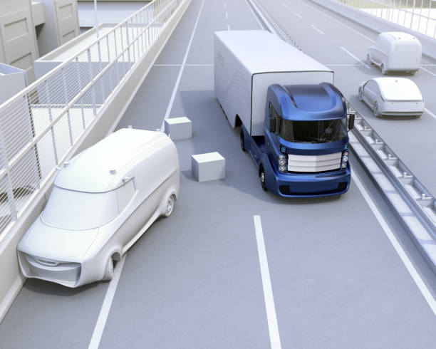 istock Autonomous car changing lane quickly to avoid a traffic accident 692365910