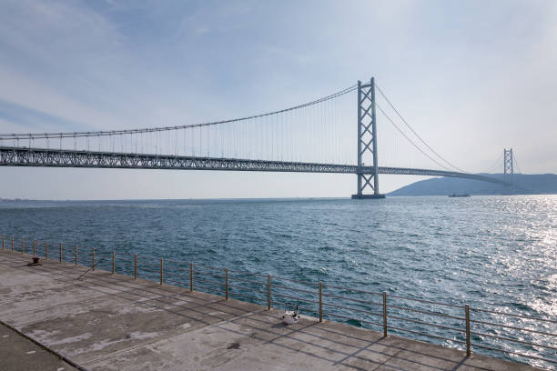 istock Akashi Kaikyo longest suspension bridge over seacoast skyline 692373612