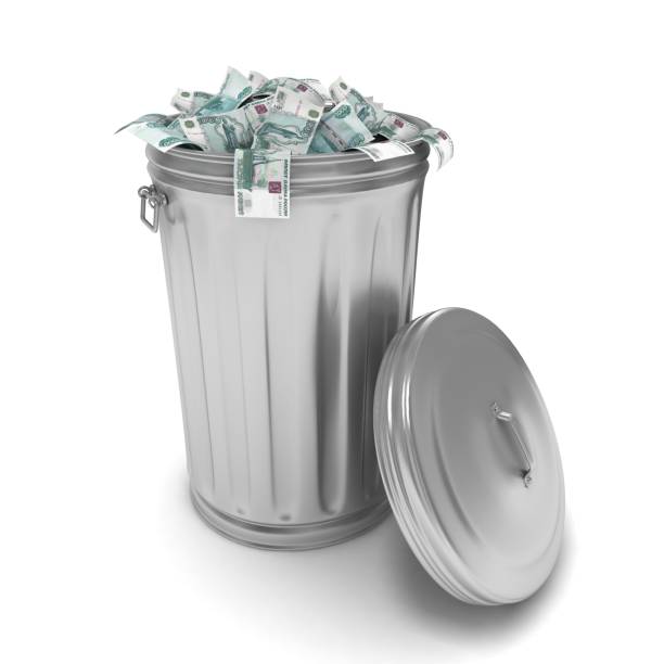 istock Russian ruble money trash garbage concept 692402540