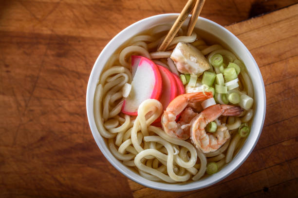 istock Udon, Japanese Noodle Soup, with Seafood 692402776