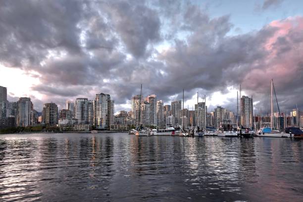istock Vancouver skyline and harbor at sunset. 692412360