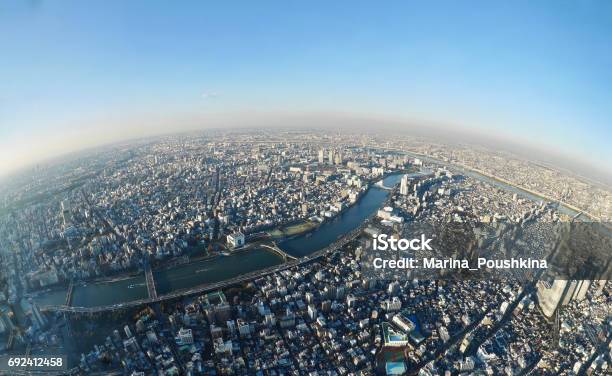 Tokyo Skyline From The Tower Stock Photo - Download Image Now - City, Aerial View, Japan