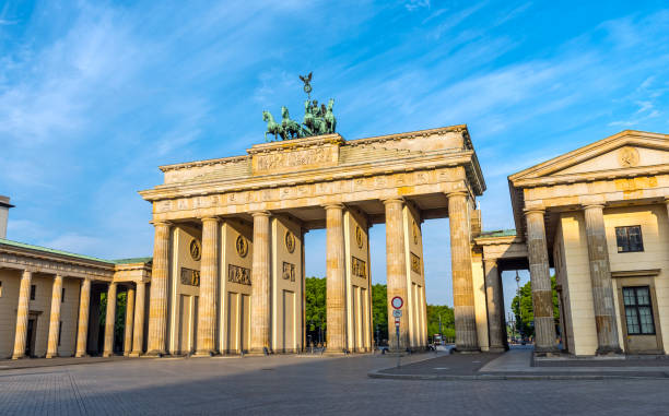 istock The Brandenburg Gate in Berlin after sunrise 692413500