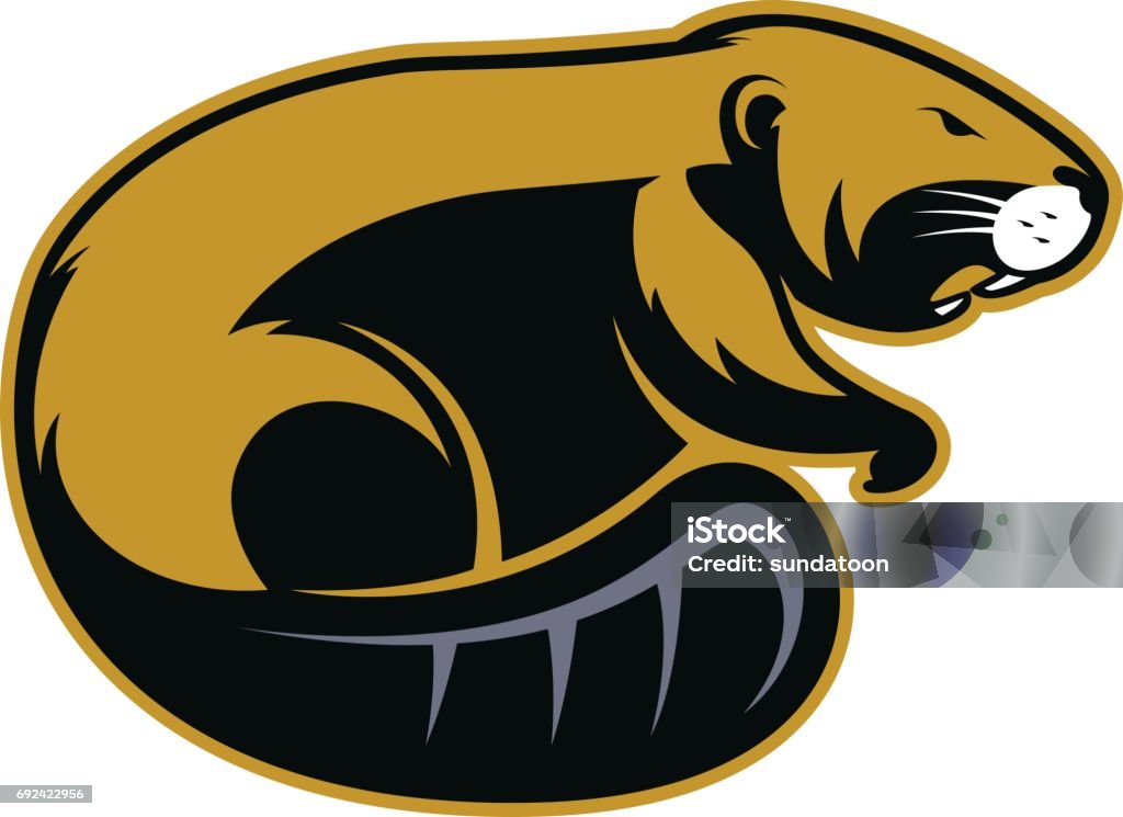 Beaver mascot 2 Clipart picture of a beaver cartoon mascot icon character Beaver stock vector