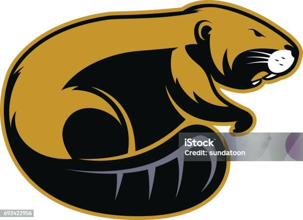 Beaver Mascot 2 Stock Illustration - Download Image Now - Beaver, Logo, Anger