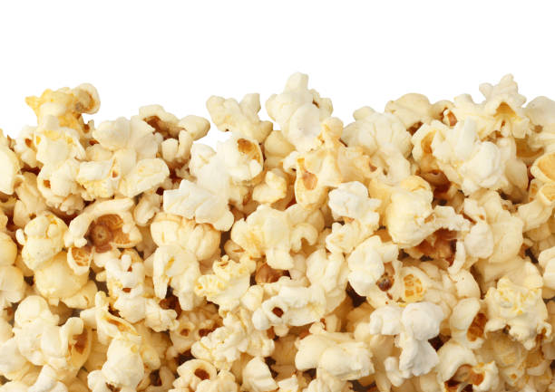 istock Close-up popcorn border isolated on white, clipping path 692431958