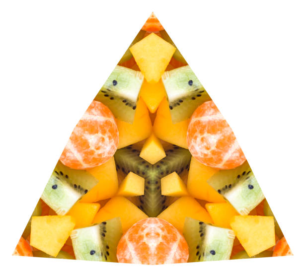 istock Abstract ornamental pattern from sweet fruits on white background 692452678