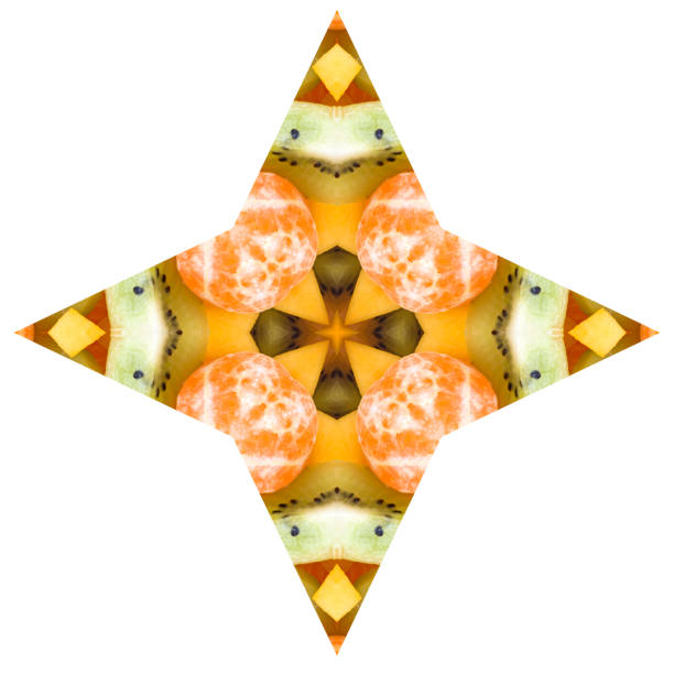 istock Abstract ornamental pattern from sweet fruits on white background 692452750