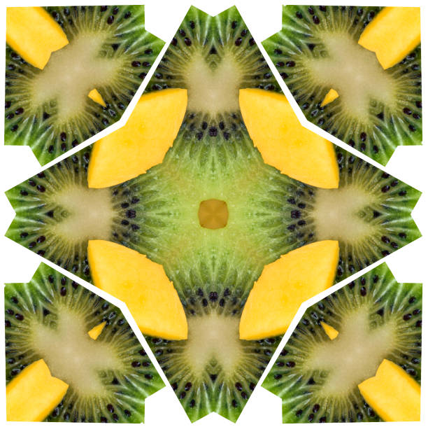 istock Abstract ornamental pattern from sweet fruits on white background 692455558