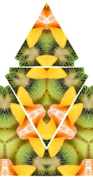 Abstract ornamental pattern from sweet fruits on white background