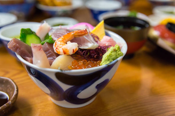 istock Sashimi raw fish seafood on rice 692456312