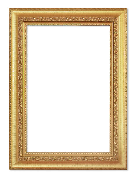 istock The antique gold frame on the white background 692459562