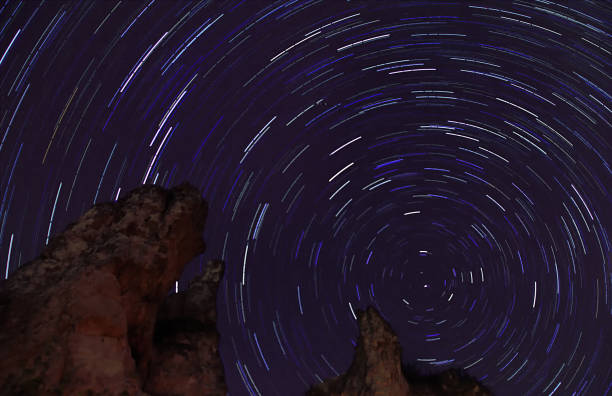 istock Star trail at summer time with rocks. 692462056