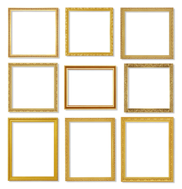 istock The antique gold frame on the white background 692462604