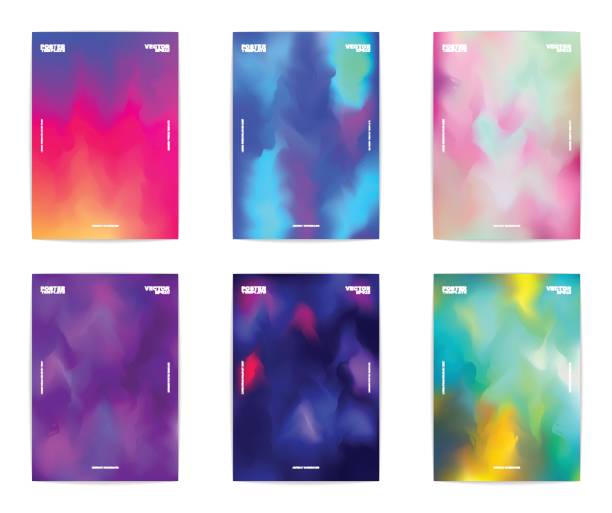 Collection of six poster templates Collection of six modern abstract colorful poster templates. Vector, eps 10. hologram illustrations stock illustrations