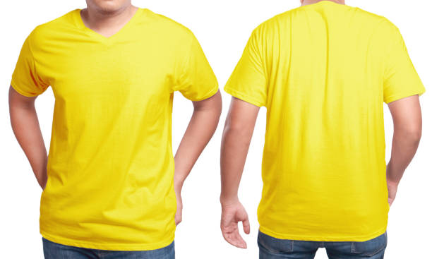 istock Yellow V-Neck Shirt Design Template 692465658
