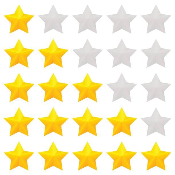 ilustrações de stock, clip art, desenhos animados e ícones de golden stars rating - first class star shape rank gold