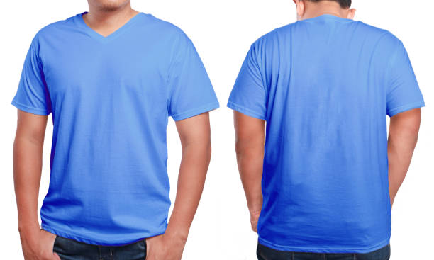 istock Blue V-Neck Shirt Design Template 692466200