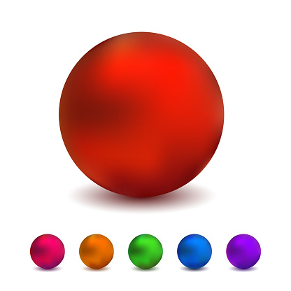 Vector dull glass balls, realistic vector colorful spheres