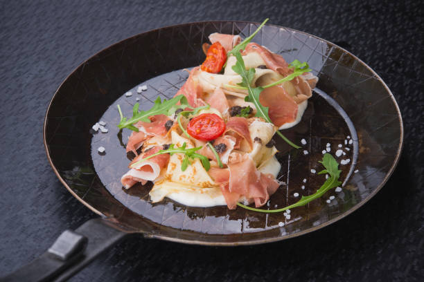 istock breakfast of pancakes and prosciutto 692466424