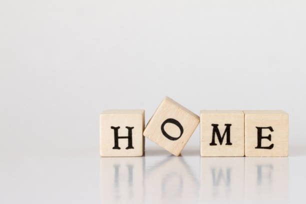 istock wooden cube written as HOME,word made with building blocks 692473086