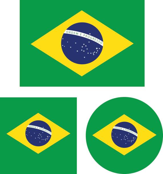 флаги бразилии - brazil serbia stock illustrations