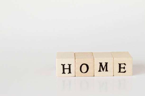 istock wooden cube written as HOME,word made with building blocks 692475394