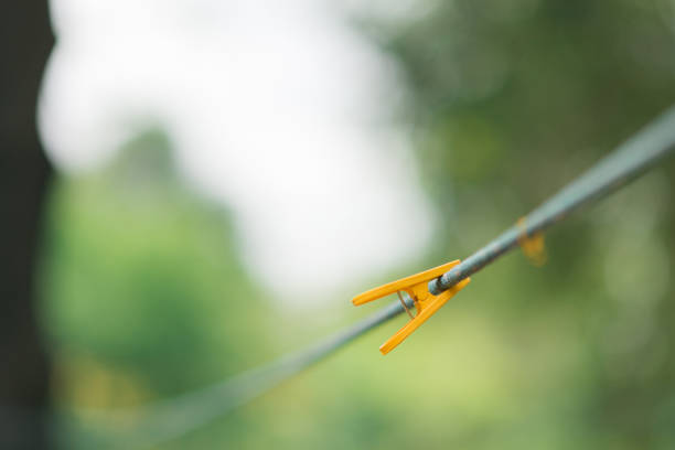 istock Clothespin with nature background green 692482590