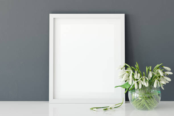 istock mock up posters in living room interior. Interior scandinavian style. 3d rendering, 3d illustration 692482954
