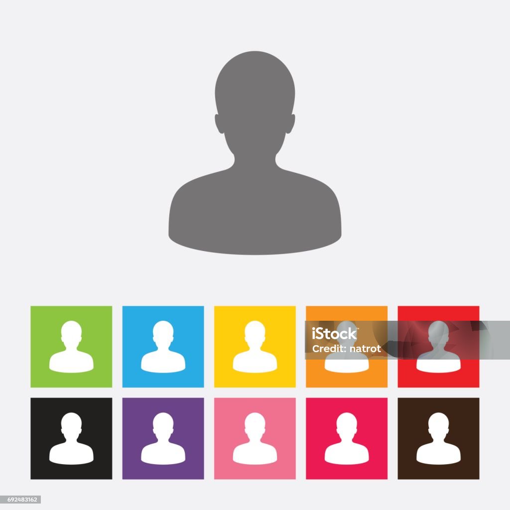 Icône de photo de profil avatar masculin - clipart vectoriel de Profil libre de droits