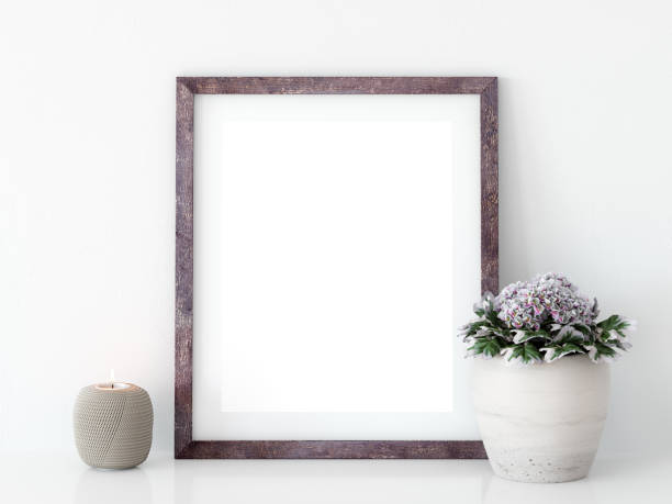 istock mock up posters in living room interior. Interior scandinavian style. 3d rendering, 3d illustration 692483454