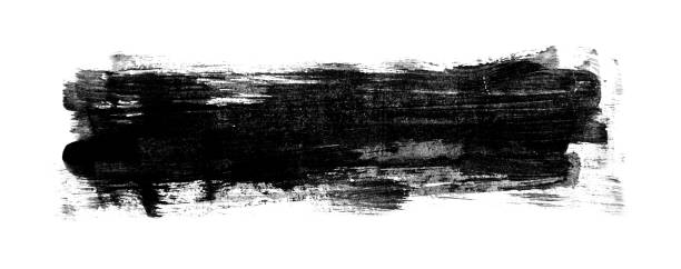 istock Black painted Image with brush stroke isolated on white background 692495612
