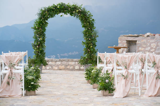istock decorated arch and chairs at the wedding venue 692496910