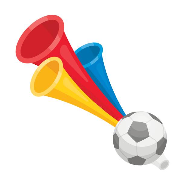 ilustrações de stock, clip art, desenhos animados e ícones de trumpet football fan.fans single icon in cartoon style vector symbol stock illustration. - vuvuzela