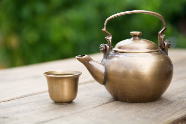 istock Classical asian tea set at outdoors 692503314