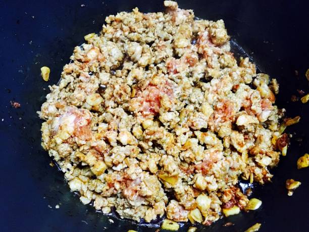 istock Minced Meat with Garlic Stir in A Pan 692506988