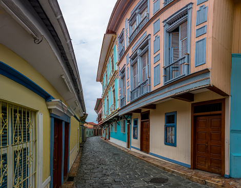 Buildings of Las Penas District on the base of Santa Ana Hill - Guayaquil, Ecuador