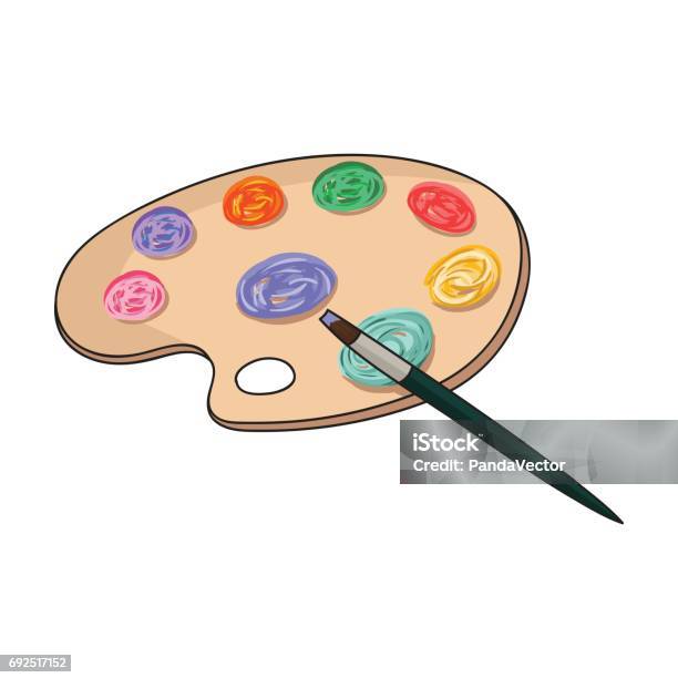 Painting Palette With Paintbrush Icon In Cartoon Style Isolated On White  Background Artist And Drawing Symbol Stock Vector Illustration Stock  Illustration - Download Image Now - iStock
