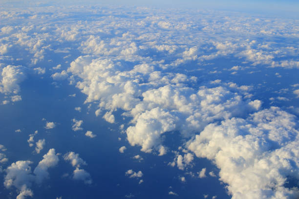 istock Aerial view fo city through airplane window 692520122