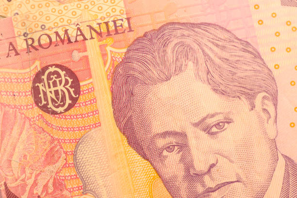 istock Close up Romanian currency note, LEI or LEU, Romania 692523098