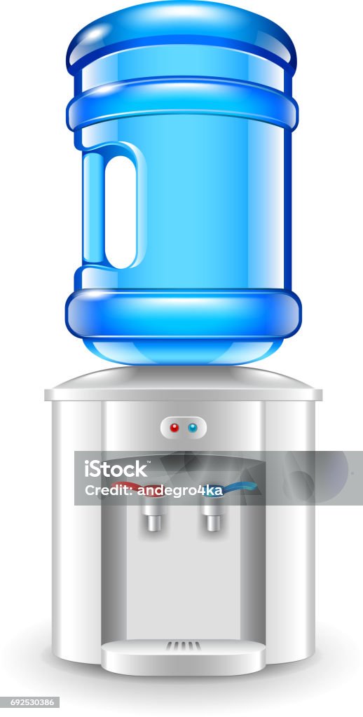 Office Water Cooler Isolated On White Vector Stock Illustration - Download  Image Now - Appliance, Blue, Bottle - iStock