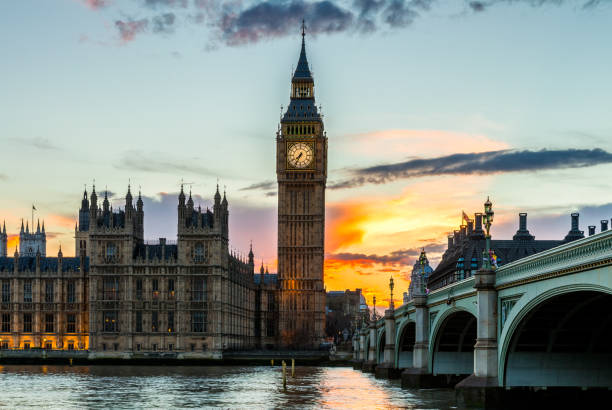 istock Big Ben and Westminster Bridge at dusk, London, UK 692532798