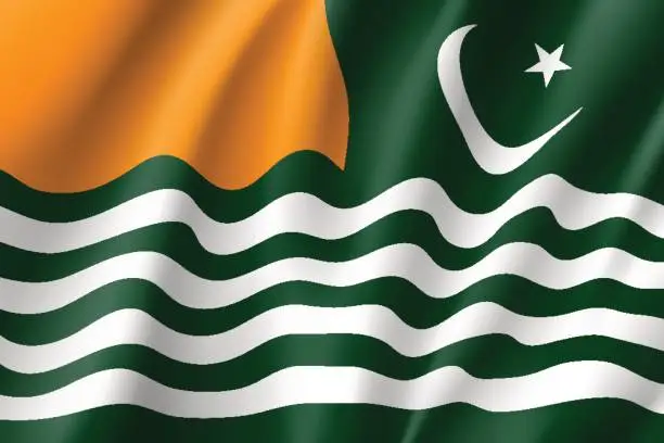 Vector illustration of Flag Azad Jammu and Kashmir