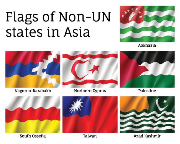 flagi państw innych niż un - abkhazian flag stock illustrations