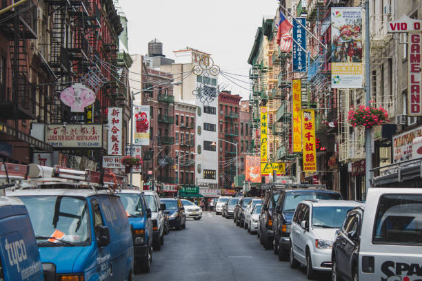 istock Sign filled street in Chinatown 692569748