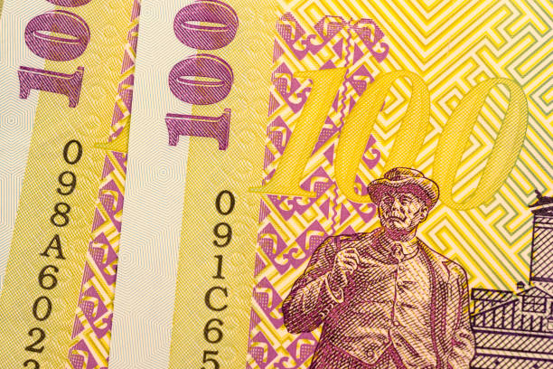 istock Close up Romanian currency note, LEI or LEU, Romania 692577494