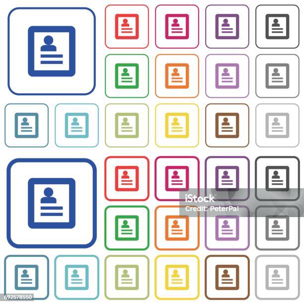 User Profile Outlined Flat Color Icons Stock Illustration - Download Image Now - Applying, Avatar, Bent