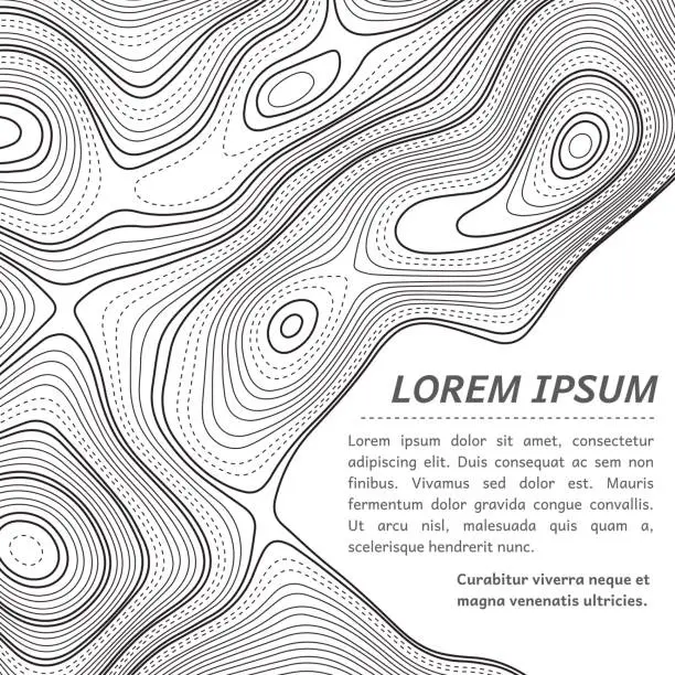 Vector illustration of Topographic map with document