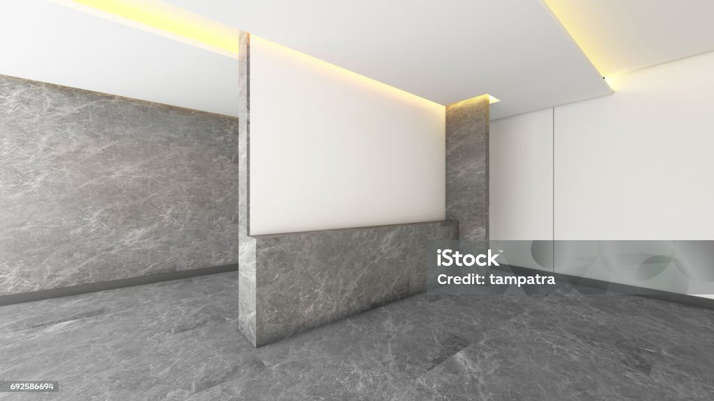 Empty Rendered Room Modern Empty Room 3d Render Interior Design Mock Up Illustration Stock ...