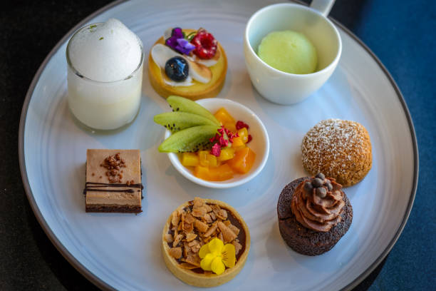 istock Afternoon tea and pastry dessert sweets set 692598178